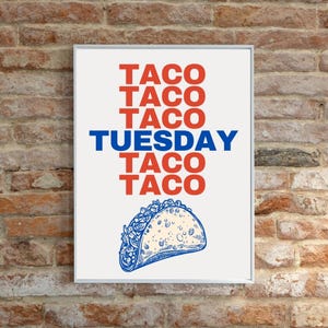 Mexican Art Taco Tuesday Poster Modern Home Decore Vintage Mexican Travel Poster Gallery Wall Art Latin Decor Cultural Gift Perfect Giftful