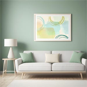 Modern Artwork Large Blue & Green Earth Tones Neutral Abstract Art Print Serene Home Decor Abstract Art Minimalist Wall Art Printable Gifte