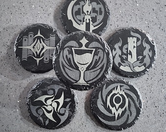 Honkai Star Rail Path Strider 4'' Slate Coasters | HSR Pathstrider Natural Stone Drink Holders | Personalised Hoyoverse Beverage Surface
