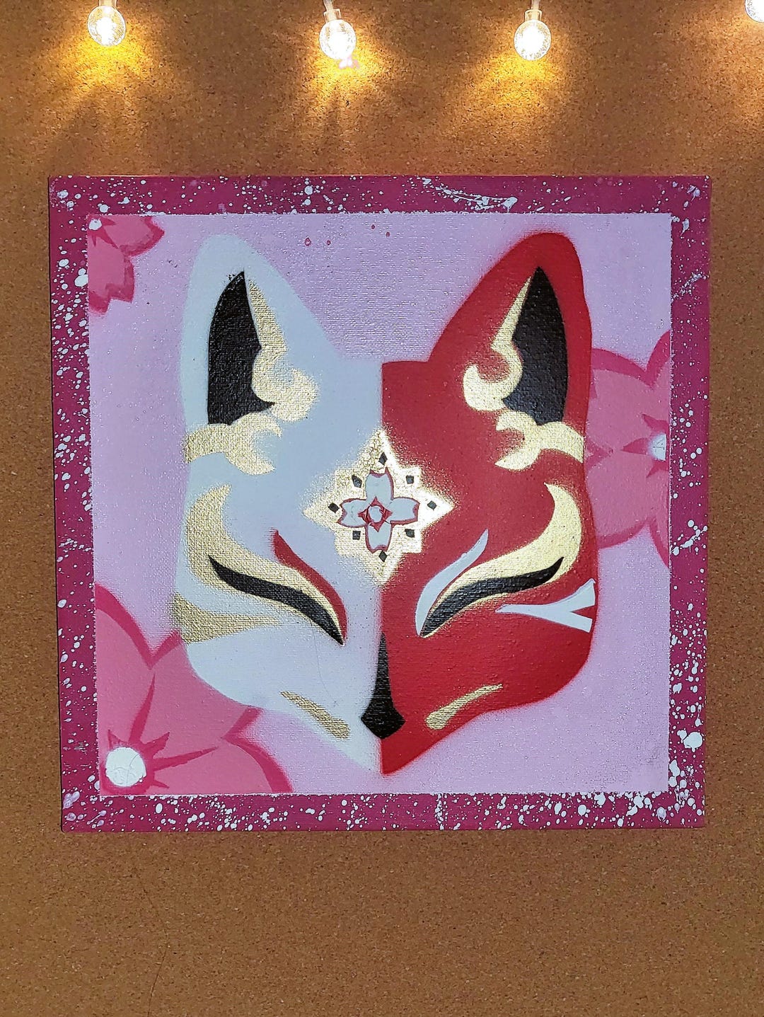Custom Sparkle Fox Mask Honkai Star Rail Canvas | Cosy Hanabi Kitsune ...