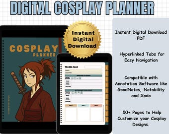Digital Cosplay Planner: Comic Convention Organizer for GoodNotes & Digital Planning Apps (Instant Download PDF)