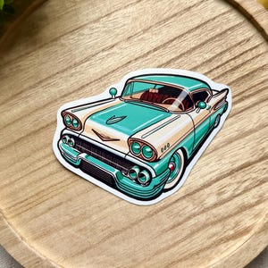 Vintage Classic Car Sticker: Retro Waterproof Vinyl Decal, 1950s Car Sticker