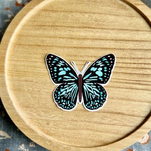 Adesivo farfalla tigre blu acqua: adesivo in vinile impermeabile con insetti