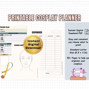 Printable Cosplay Planner: Costume & Comic Convention Organizer (Instant Download PDF)