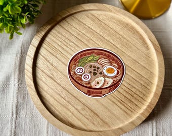 Kawaii Ramen Aufkleber: Wasserfester Vinyl Noodle Bowl Aufkleber