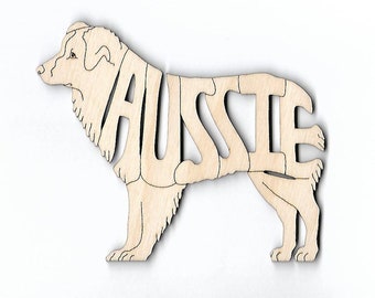 Australian Shepherd Aussie laser cut wood Magnet