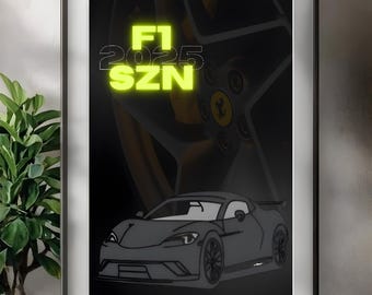 F1 Digital Art Poster