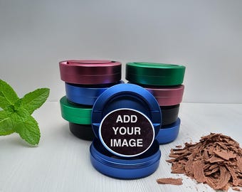 Custom Snus Holder - Personalized Nicotine Pouch Can Your Photo or Logo, Gift for Him, Aluminum Dip Tin