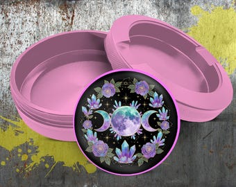 Crystal Moon Snus Holder, Girly Snus Case, Unique Gifts For Her, Mandala Snus Tin, Birthday Gifts, Metal Dip Can, Nic Pouch Case, Aluminum
