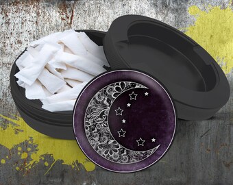Purple Crescent Moon and Stars Snus Can, Snus Pouch, Last Minute Gifts, Metal Snus Holder, Snus Container, Gift For Yourself, Homeware Gifts