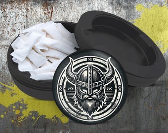 Viking Metal  Can, Stocking Stuffer For Him, Norse Snus Holder, Kitchen Gift, Homeware Gift, Aluminum Snus Tin, Slim Storage, Chew Can