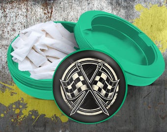 Racing Flag Snus Cans, Metal Snus Case, Tobacco Pouch Holder, Race Car Snus Container, Metal Dip Can, Cool Gadgets, Homeware Gift For Him