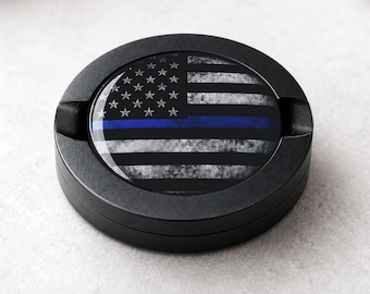 Thin Blue Line Aluminum Snus Container, Small Metal Tin Can, Police Officer Gift, Law Enforcement Gift, Retired Officer Gift, Pouch Can