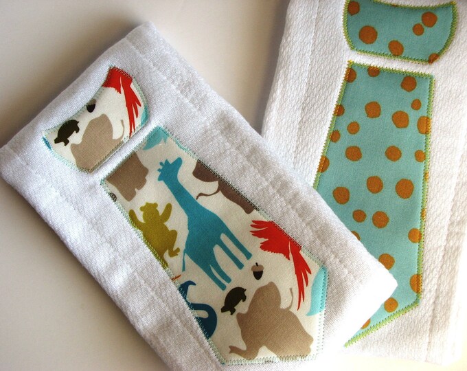 Baby Burp Cloths With Necktie in Kate Spain Central Park and Etsy