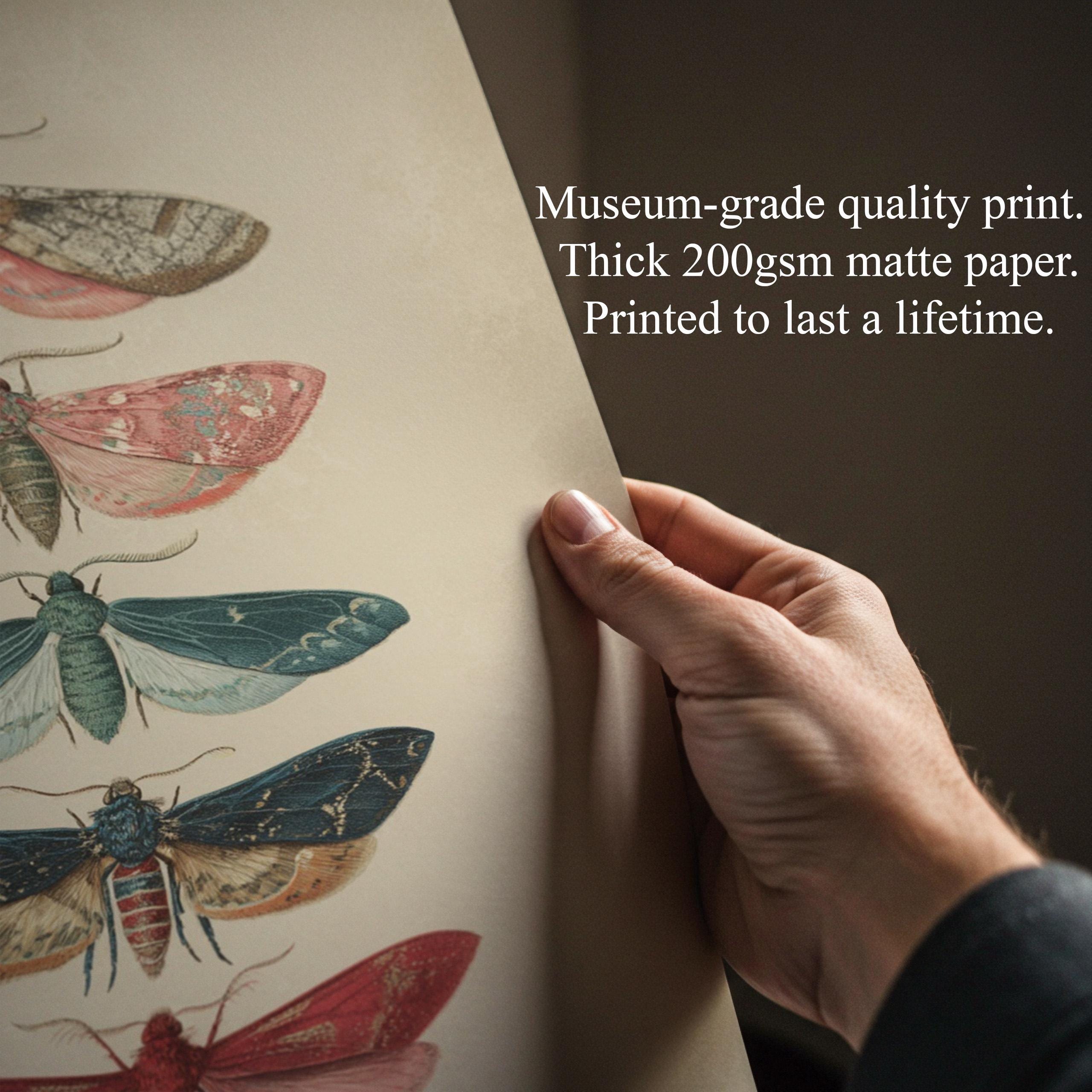 Vintage Moth Wall Art, Natural History Insect Poster, Dark Academia ...