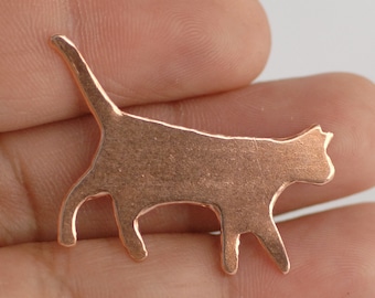 Copper Cat Hunting for a Mouse Blanks Cutout for Copper Enameling or Metalworking Stamping Texturing Blank - 4 pieces