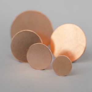 12mm Round Disc blanks for hand stamping 1/2 - half inch - Solid Copper