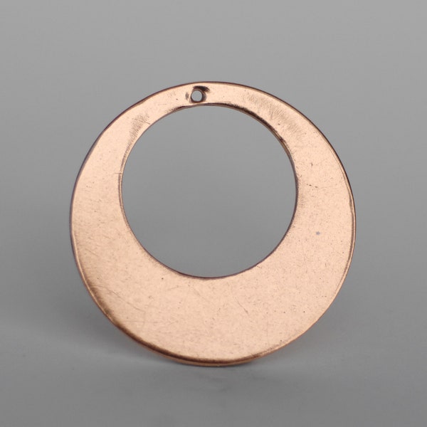 38mm Copper Hoop Blanks w/ Hole 24G for Enameling Jewelry Making Supplies - 4 Pieces