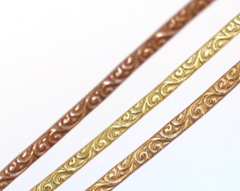 Flourish patterned gallery wire for making rings 2.8mm wide ring band 2 feet