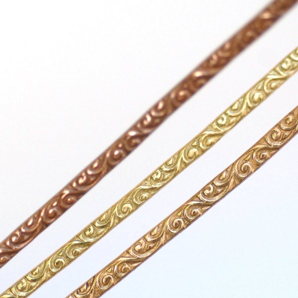 Flourish patterned gallery wire for making rings 2.8mm wide ring band 2 feet