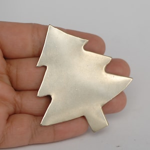 Nickel Silver Blank Large Christmas Tree 62mm x 57mm Metalworking Supply - Jewelry Blank - 2 Pieces