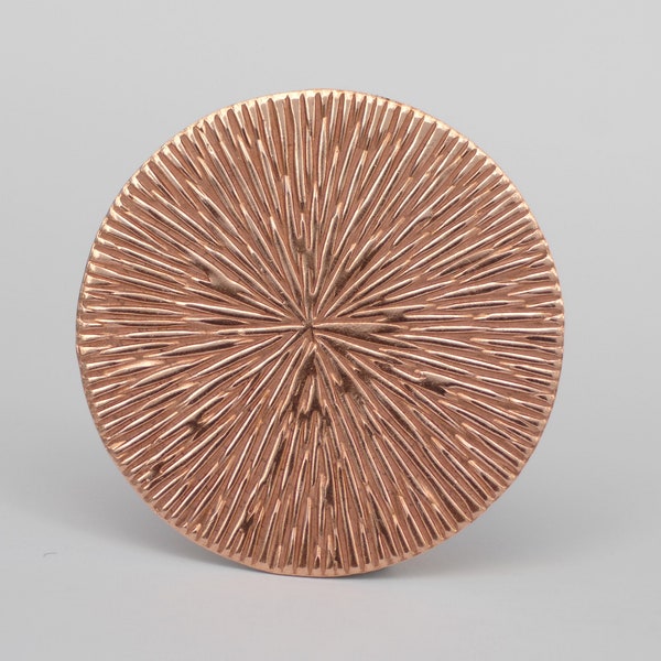 Solid Copper blank radiating sun pattern round disc 45mm 24g Cutout for Enameling - 2 Pieces