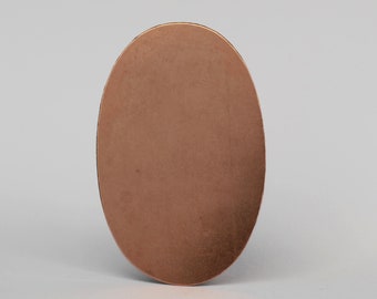 Copper Oval Blanks: 64mm x 41mm for Enameling, Stamping - (2 Pieces)