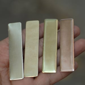 Deburred Clean Copper Blanks - Rectangle Name Tag name plate 63mm x 14mm