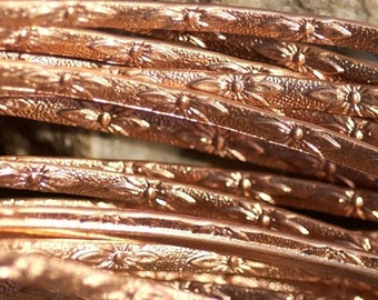 Copper Ring Shank: 3mm Burst Flower Textured Metal Wire