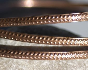 Pure Copper Ring Wire - Patterned Strip Shank 2.6mm 3 Feet