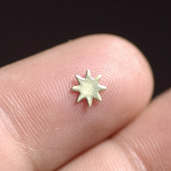 Tiny star 24g Metal finding for soldering - raw brass 5 Pieces