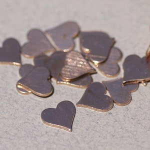 Solid Copper Tiny Perfect Heart Blanks for Enameling and Jewelry Making Mini shape, Valentine's day hearts image 1