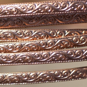 Bague en cuivre tige 5,5 fil de canne en métal texturé fleuri - Bagues Bracelets Pendentifs Ferronnerie