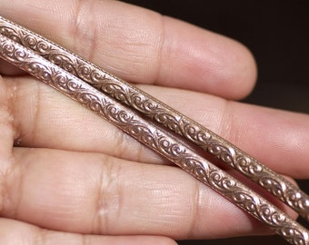 Copper Ring Stock Shank 4.5mm Flourish Textured Metal Cane Strip - Ring Bezel Wire