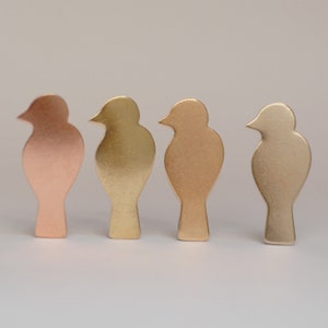 Massiver Kupfer Vogel für die Schmuckherstellung - Metallrohlinge, Messing, reine Bronze, Neusilber
