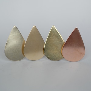 Large Pointed Teardrop 51mm x 34mm metal blanks for making jewelry Solid copper, brass, bronze, nickel silver