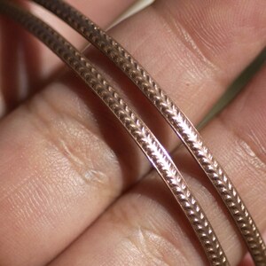 Pure Copper Ring Wire Patterned Strip Shank 2.6mm 3 Feet image 2