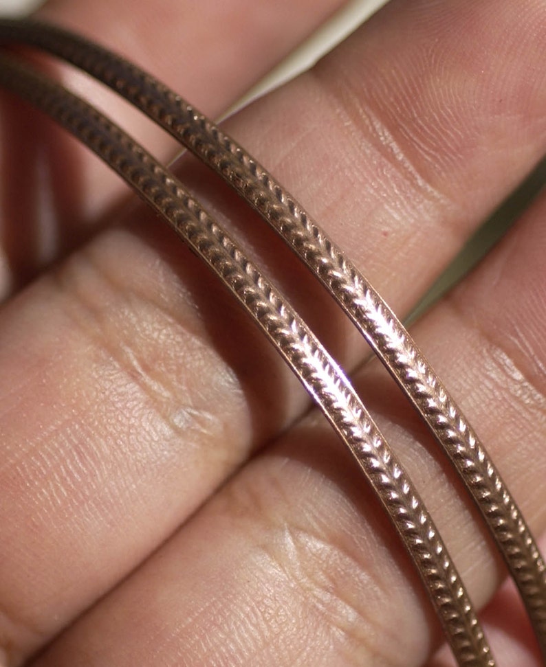 Pure Copper Ring Wire Patterned Strip Shank 2.6mm 3 Feet image 2