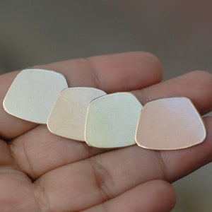 Freeform Trapezoid Metal Blanks: Copper, Brass, Bronze, Nickel Silver (21mm x 17mm)