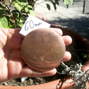 Kupfer Metall 60mm Disc 20G Schmuck Rohling zum Emaillieren Stempeln Texturieren - 2 3/8 zoll - 2 Stück