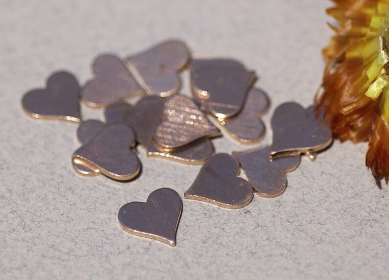 Solid Copper Tiny Perfect Heart Blanks for Enameling and Jewelry Making Mini shape, Valentine's day hearts image 1