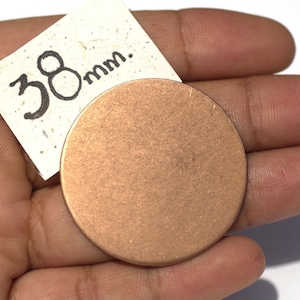 38mm Copper Disc 24G Enameling Stamping Texturing Blank, Metalworking Supplies - 5 Pieces - Enamel Supplies by SupplyDiva