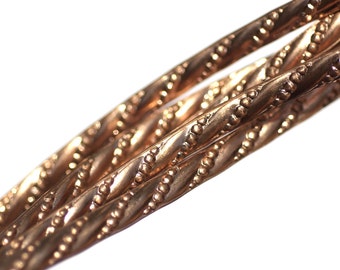 Kopparskaft 5,5 mm kraftigt rep texturerat metallband - gör-det-själv-ringtillverkning