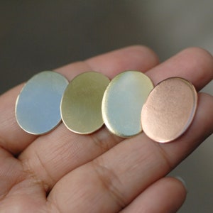 Kleine ovale Form Metallrohlinge 21 mm x 16 mm zur Herstellung von Schmuck - Kupfer, Messing, Bronze, Neusilber