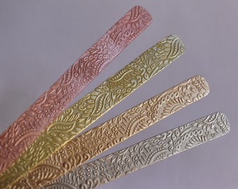 Batik Metal Cuff Strip Bracelet Blanks - Jewelry Making Supplies by SupplyDiva - DIY Bracelet 1/2 inch wide by 6 inch long