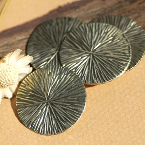 Texture Blank 25mm Brass or Bronze 24G Jewelry Supplies - Enameling Soldering Blank - 4 Pieces