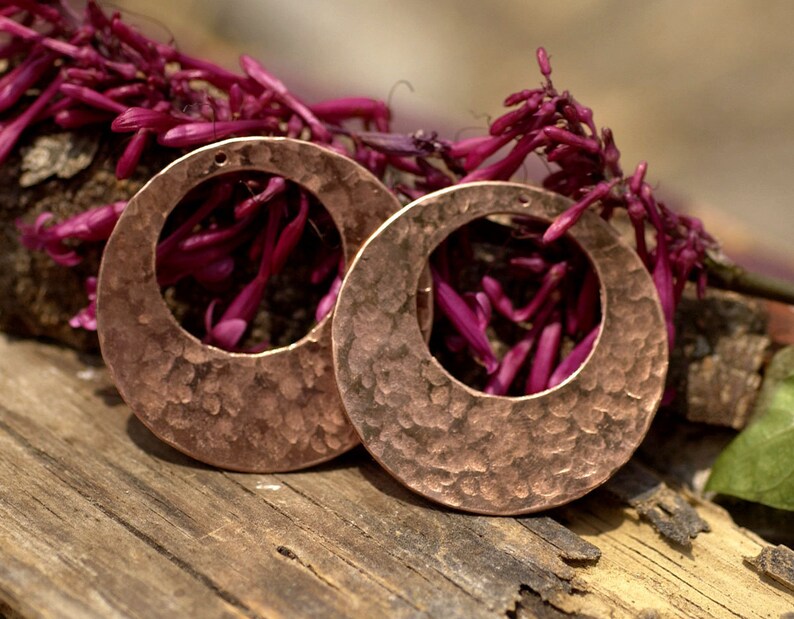 Copper Hoop Earring Blanks Hand Hammered 45mm 26G Offset Etsy
