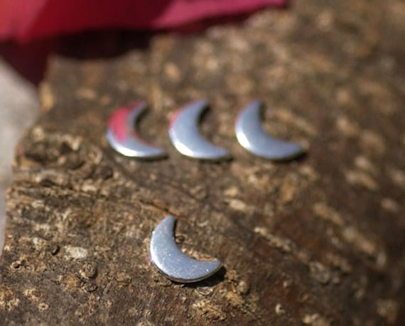 Sterling Silver 24g Crecent Moon 6mm x 4mm Metal Blanks Shape Form Metalworking 925 - 6 pieces