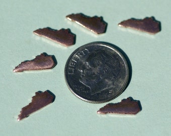 Tiny Kentucky State Blanks Cutout for DIY Jewelry Stamping Texturing Jewelry Making Blank - Variety of Metals - 6 pieces Mini shape