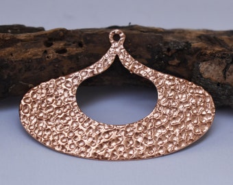 Hammered Wide Arabic Teardrop Hoops - Metal Blanks - 4 pieces